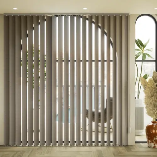 Beige vertical blinds