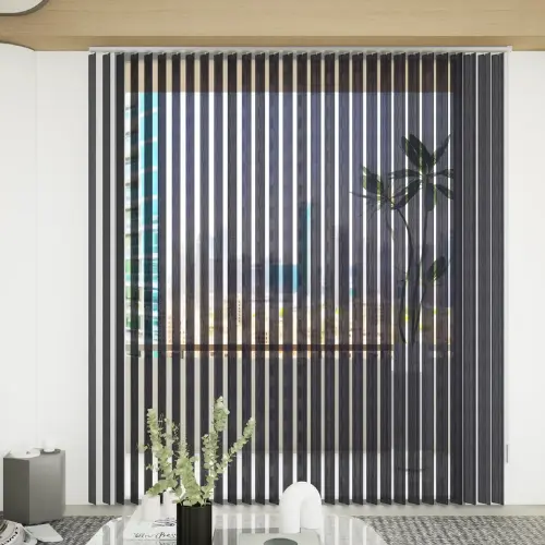 black vertical blinds