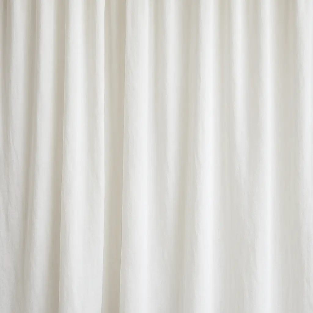 white cotton curtains