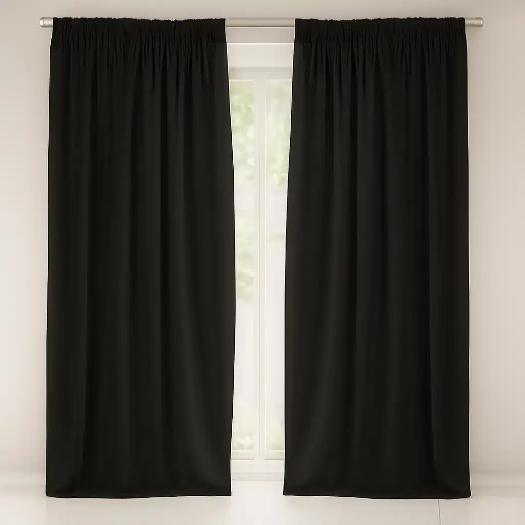 Black blackout curtains