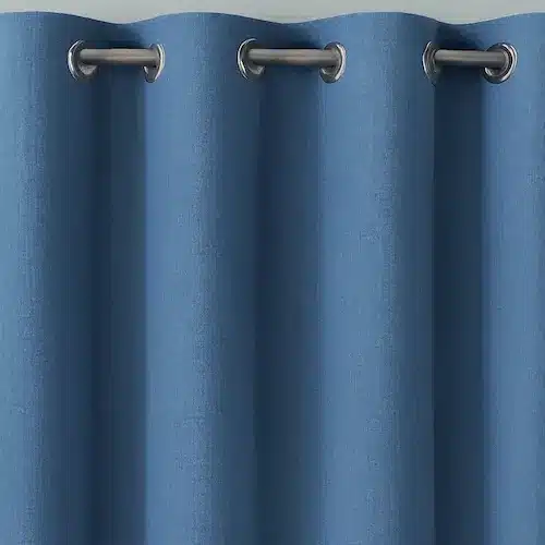 Blue eyelet curtains