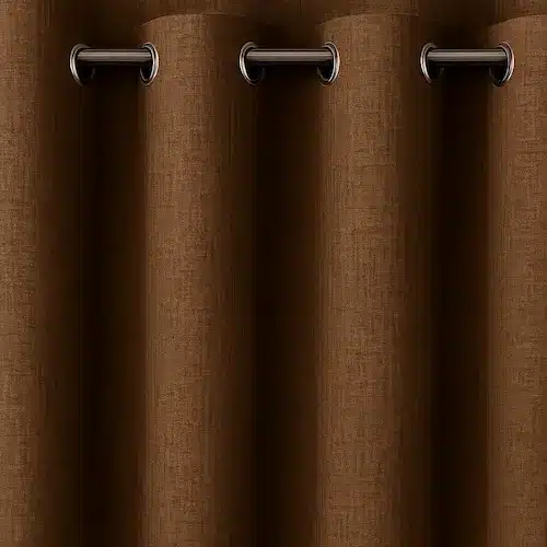 Brown eyelet curtains