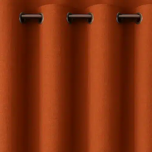 Orange eyelet curtains