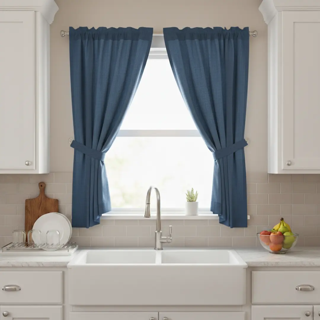 Blue Kitchen Curtains