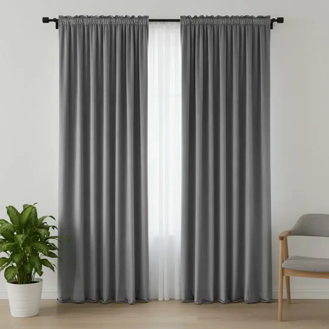 Grey Velvet Curtain