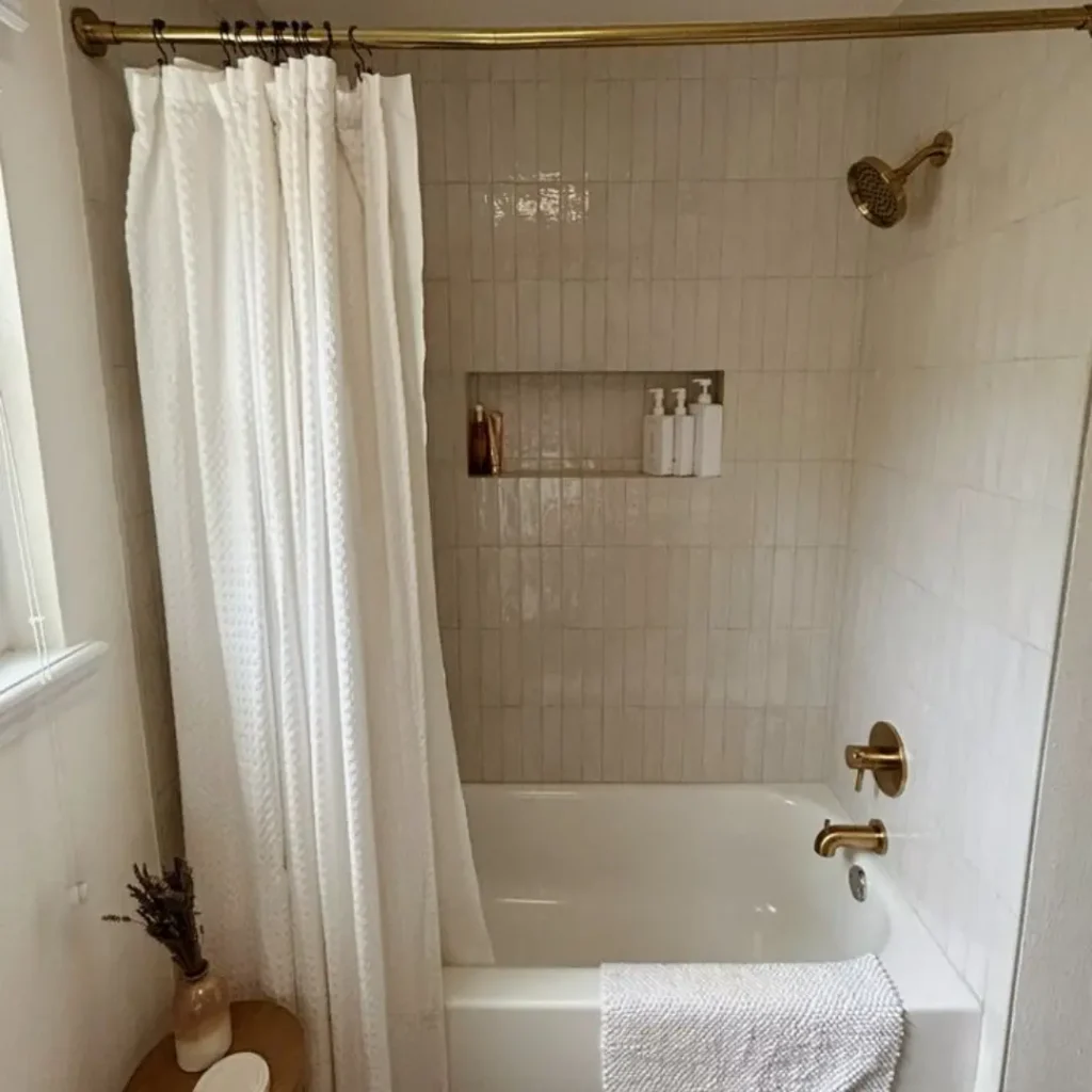 Fabric shower curtain