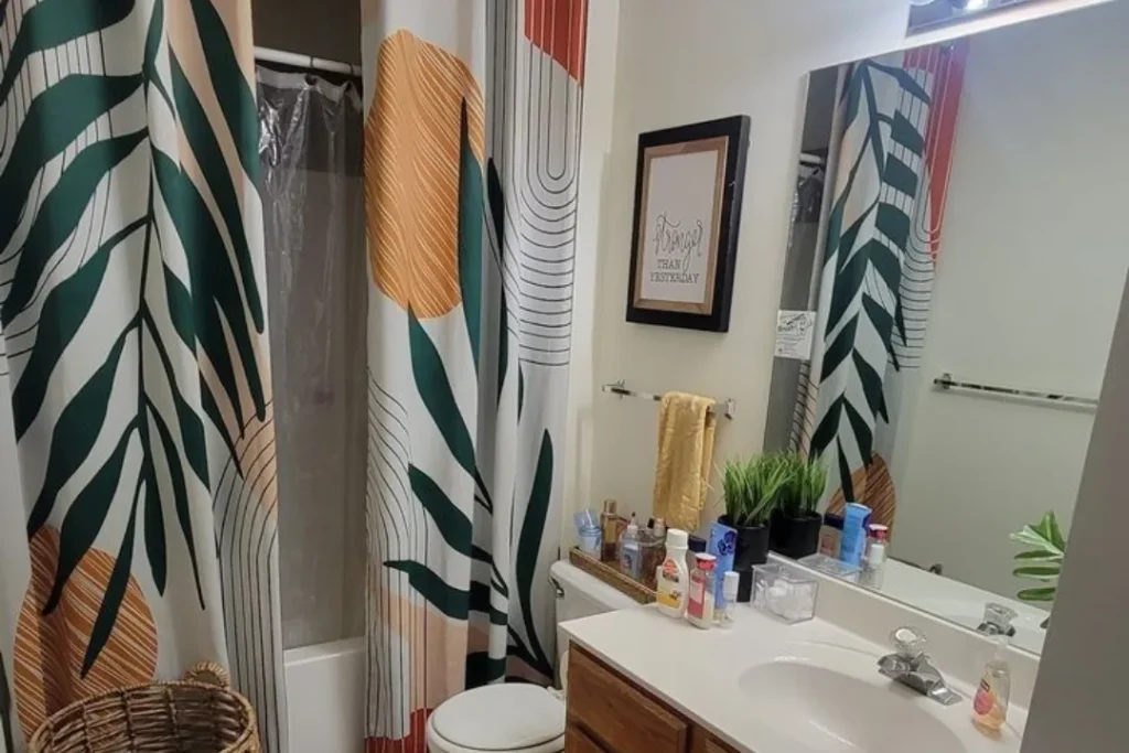 plastic shower curtain
