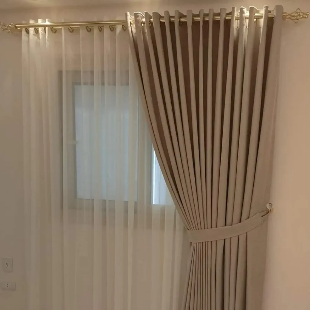 Living room velvet curtains