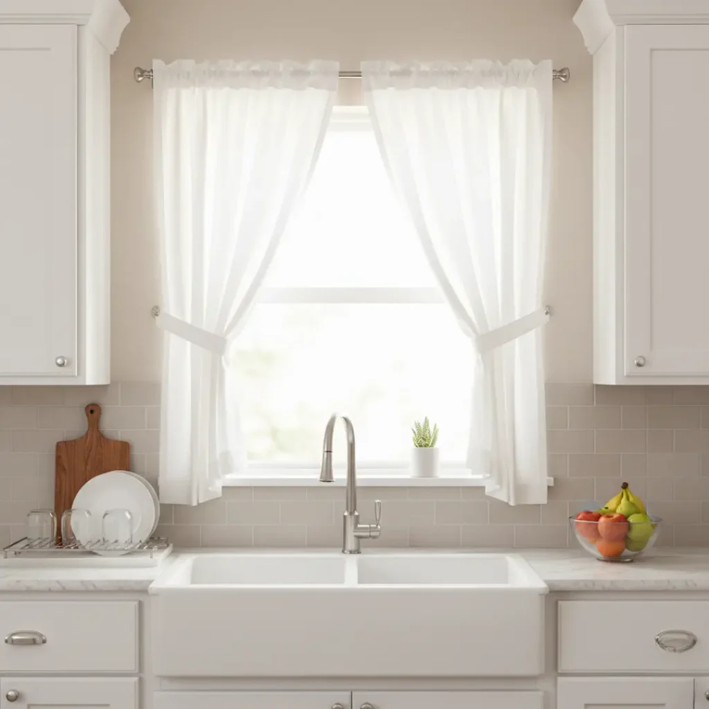 White Kitchen Curtains