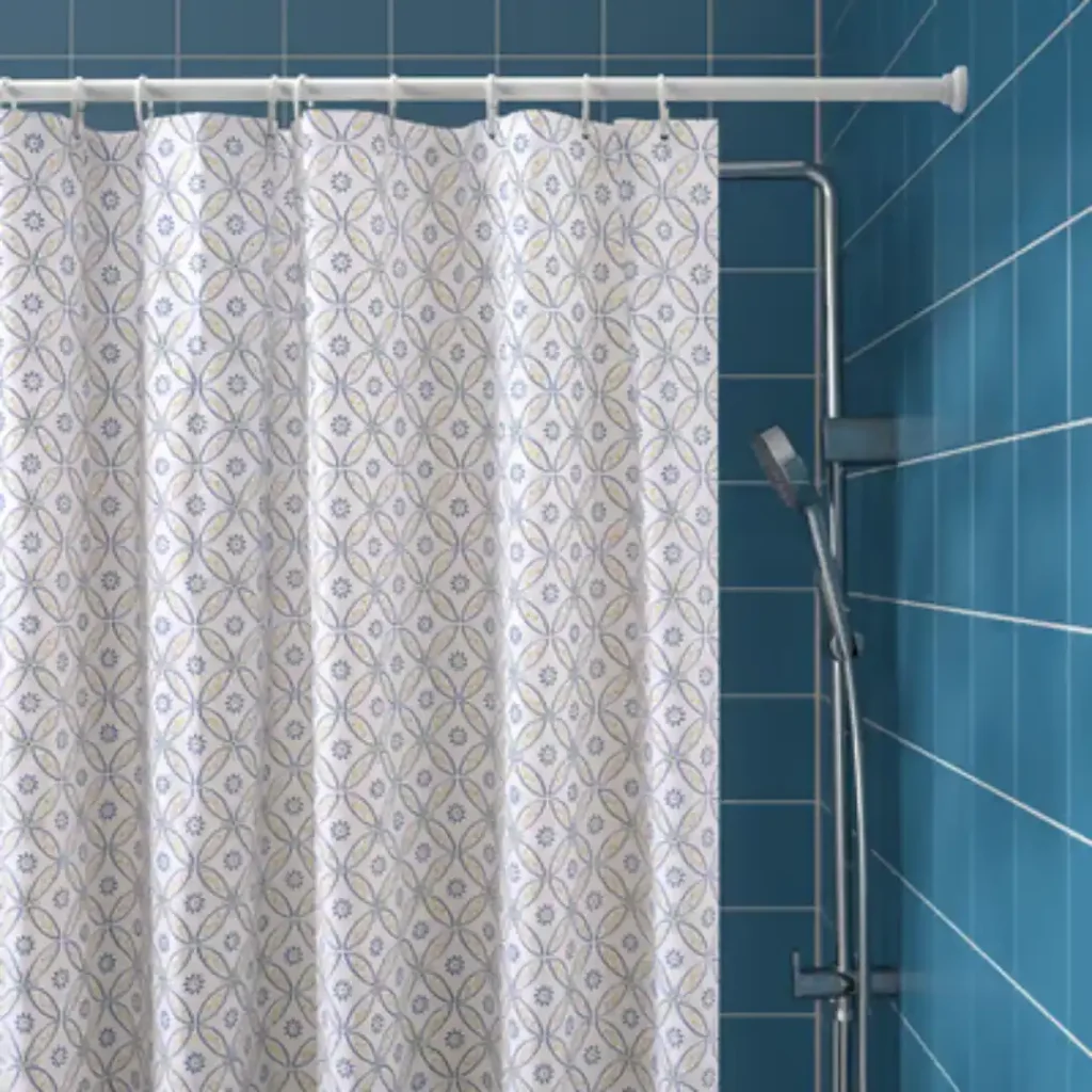 White Multi Color Shower curtains