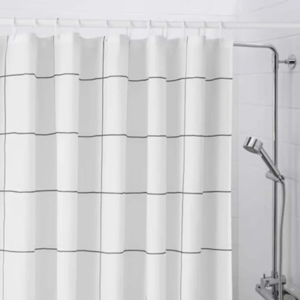 White check Shower curtains