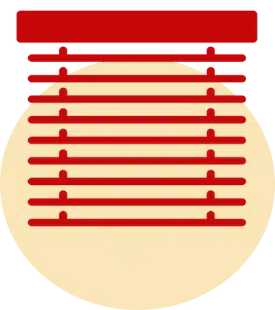 red kitchen blinds