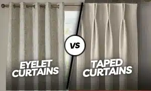 difference between taped and eyelet curtains