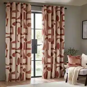 Carro Clay Abstract Eyelet Curtains