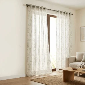 Classic Leaf Pattern Voile Sheer Curtain