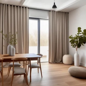 Heavyweight Soundproof Blackout Curtains Sand Beige