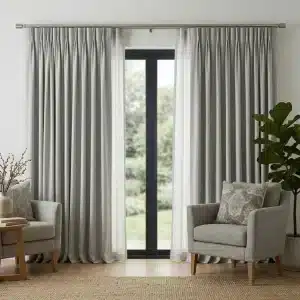 Light Grey Pleated Blackout Curtain