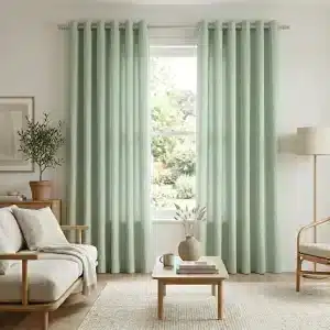 Pastel Green Cotton Window Curtain