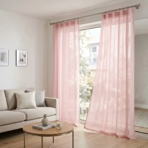 Pink Voile Sheer Curtain