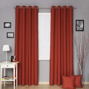Rust Red Blackout Living Room Curtain