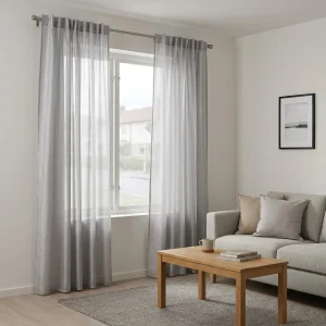 Silver Voile Sheer Curtain