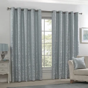Soft Blue Jacquard Curtain