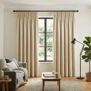 Soft Cream Pencil-Pleat Blackout Curtain