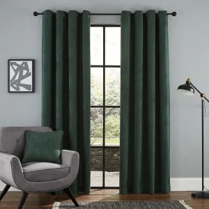 Teal Textured Living Room Curtain