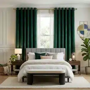 Velvet Lined Eyelet Curtains