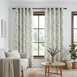 Watercolor Botanical Eyelet Curtains